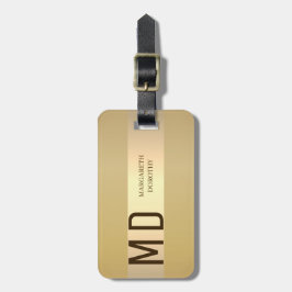 Einfache, elegante Goldmetall-Streifen, mit Monogr Gepäckanhänger