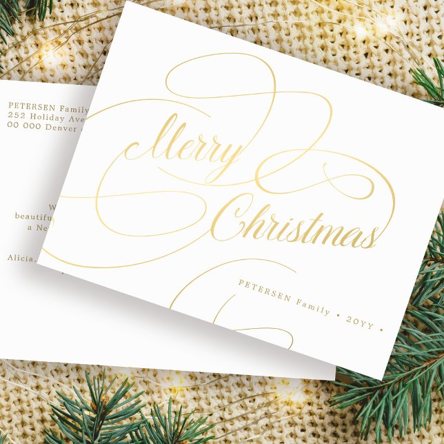 Einfache elegante Goldschrift Frohe Weihnachten (Von Creator hochgeladen)