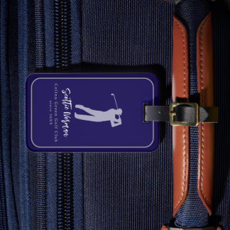 Einfache elegante Golfer-Etikette mit Namen Gepäckanhänger