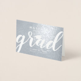 Einfache Elegante Grad Silver Foil Grußkarte Folienkarte