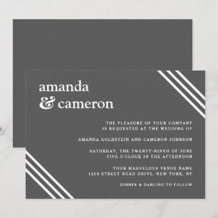 Einfache Elegante Gray Wedding Einladung