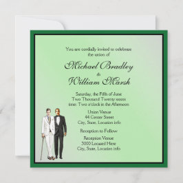 Einfache Elegante Green Gay Wedding Einladung