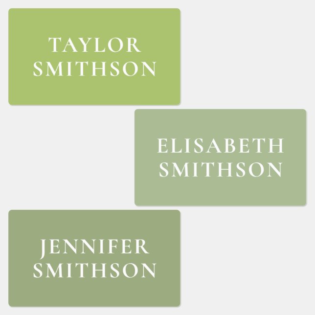 Einfache Elegante Grüne Minimale Fügen Sie Ihre Na Etiketten (Gruppe)