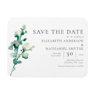 Einfache Elegante Grüne Save the Date Hochzeit Magnet
