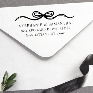 Einfache elegante handgezeichnete Schleife Permastempel