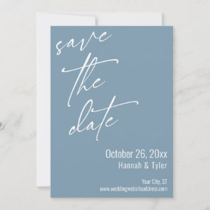 Einfache elegante Handschrift Schriftart Dusty Blu Save The Date