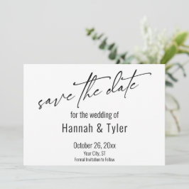 Einfache Elegante Handwriting-Skripttypografie Save The Date