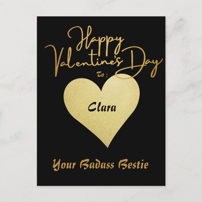 Einfache Elegante Happy Valentines Day, Sweet Frie Postkarte (Vorderseite)