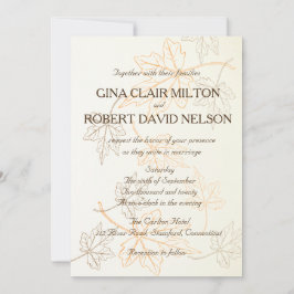 Einfache Elegante Herbstausläufe lassen Konturen H Einladung