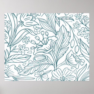 Einfache Elegante Hibiskus Blätter Poster