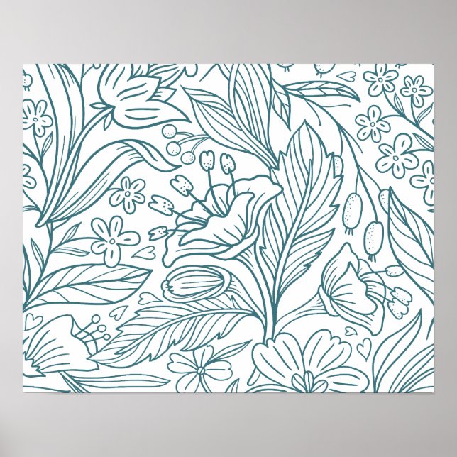 Einfache Elegante Hibiskus Blätter | Poster (Vorne)