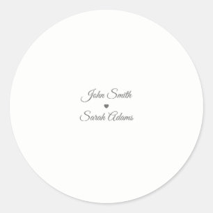 Einfache elegante Hochzeit-Aufkleber Runder Aufkleber