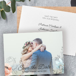 Einfache, elegante Hochzeit des modernen Fotos Save The Date