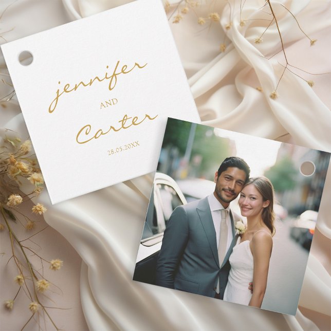 Einfache, elegante Hochzeit mit 1 Foto Geschenkanhänger (Von Creator hochgeladen)