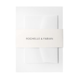 Einfache elegante Hochzeit mit Creme Einladungsbanderole