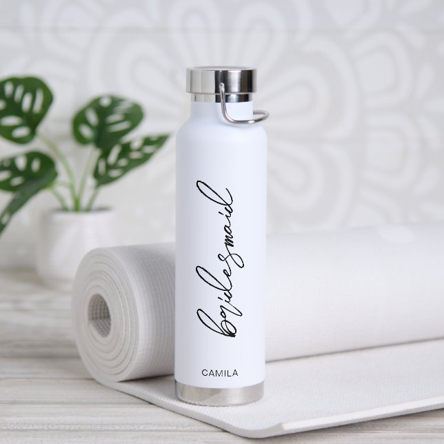 Einfache Elegante Hochzeit Moderne Brautjungfrau Trinkflasche (Yoga)