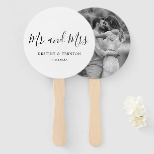 Einfache elegante Hochzeit Mr und Mrs Foto Fächer