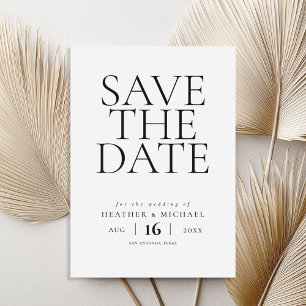 Einfache elegante Hochzeit ohne Foto speichern das Save The Date