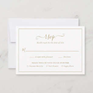 Einfache Elegante Hochzeit RSVP Karte