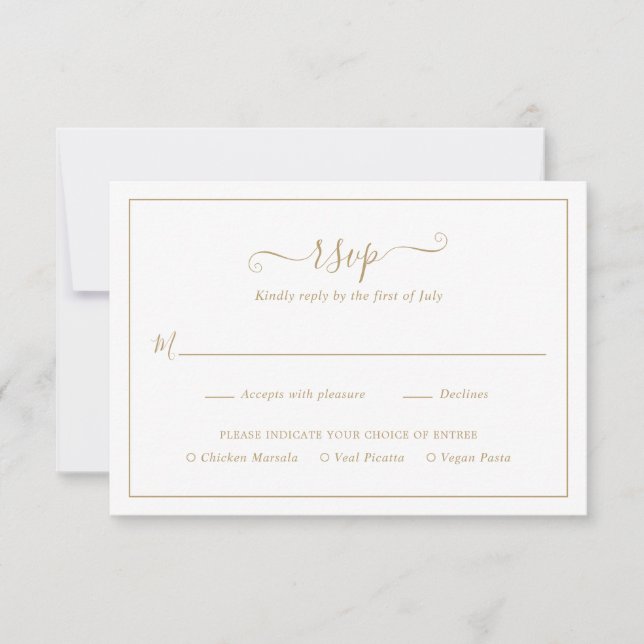 Einfache Elegante Hochzeit RSVP Karte (Vorderseite)