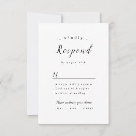 Einfache, elegante Hochzeit RSVP Karte