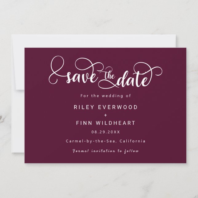 Einfache Elegante Hochzeit Save the Date (Vorderseite)