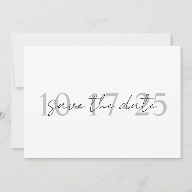 Einfache, elegante Hochzeit Save the Date Einladun (Vorderseite)
