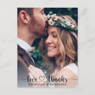 Einfache Elegante Hochzeit Vielen Dank Foto Postca Postkarte