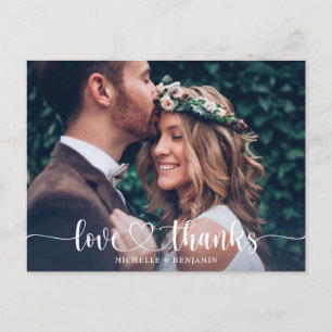 Einfache Elegante Hochzeit Vielen Dank Foto Postca Postkarte