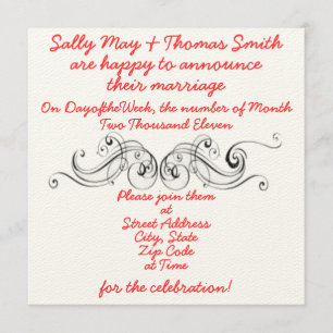 Einfache elegante Hochzeits-Einladung Einladung