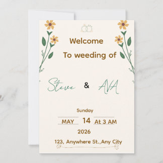 Einfache elegante Hochzeitseinladung Einladung
