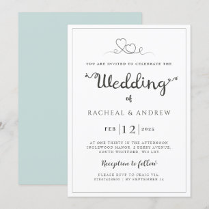 Einfache, elegante Hochzeitseinladung Einladung