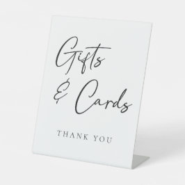 Einfache elegante Hochzeitsgeschenke und Karten Sockelschild