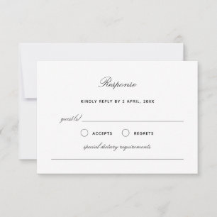 Einfache Elegante Hochzeitskarte UAWG RSVP Karte