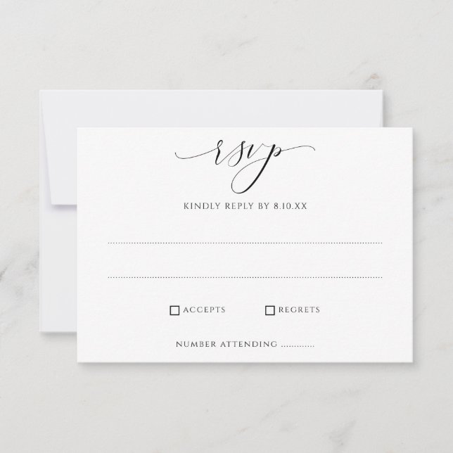 Einfache elegante Hochzeitskarten für UAWG RSVP Karte (Vorderseite)