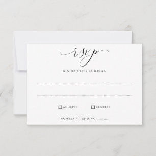 Einfache elegante Hochzeitskarten für UAWG RSVP Karte