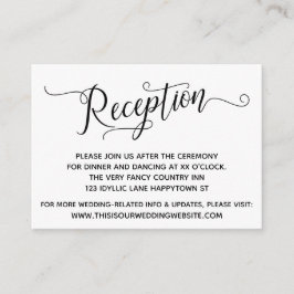 Einfache, elegante Hochzeitsreise-Empfang Begleitkarte