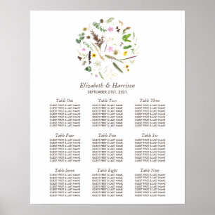 Einfache, elegante Hochzeitsstätte der botanischen Poster
