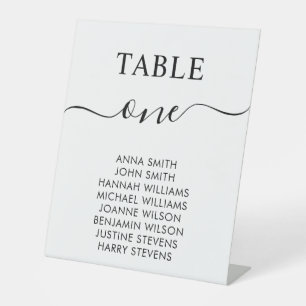 Einfache elegante Hochzeitsstift-Tischnummer Sockelschild