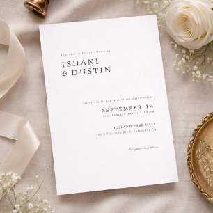 Einfache elegante Hochzeitstypografie Einladung