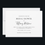 Einfache elegante, horizontale Brautdusche Einladung<br><div class="desc">Diese elegante Brautdusche lädt zu einem modernen,  minimalistischen Schwarz-Weiß-Brautparty ein. Das Design besticht durch minimalen zeitgenössischen Schriftart,  begleitet von formaler Kalligraphie. Behalt es so,  wie es ist,  oder wählen Sie es mit Ihren eigenen Kunstwerken oder Fotos zu personalisieren!</div>