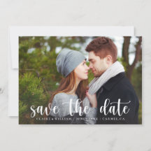 Einfache, elegante, horizontale Foto-Save the Date