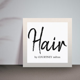 Einfache Elegante Imitate Silver BlackWhite Haare  Quadratische Visitenkarte