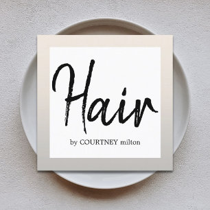 Einfache Elegante Imitate Silver BlackWhite Haare  Quadratische Visitenkarte