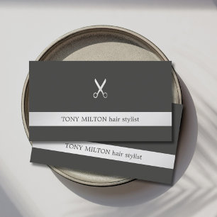 Einfache Elegante Imitate Silver Scissor Hair Styl Visitenkarte