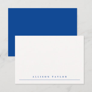 Einfache Elegante Individuelle Name Navy Blue Note Mitteilungskarte
