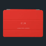 Einfache, elegante iPad Miniabdeckung mit Monogram iPad Mini Hülle<br><div class="desc">Modernes,  einfaches,  elegantes Monogramm Pad,  rot. Editieren Sie Ihr Produkt in wenigen Minuten. Sie können Schriftart/Größe/Farbe und Position mit "weiter personalisieren" ändern.</div>