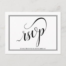 Einfache elegante Kalligrafie Hochzeit RSVP Postkarte