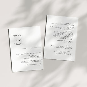 Einfache elegante Kalligrafie in einer Hochzeit Einladung