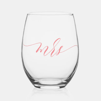 Einfache elegante Kalligrafie Mrs. Weinglas Ohne Stiel